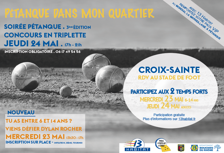 Rendez-vous à Martigues pour la tournée " Pétanque dans mon quartier" les 23 et 24 mai