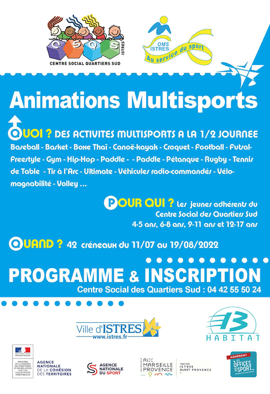 Animations Multisports - Centre social des Quartiers sud