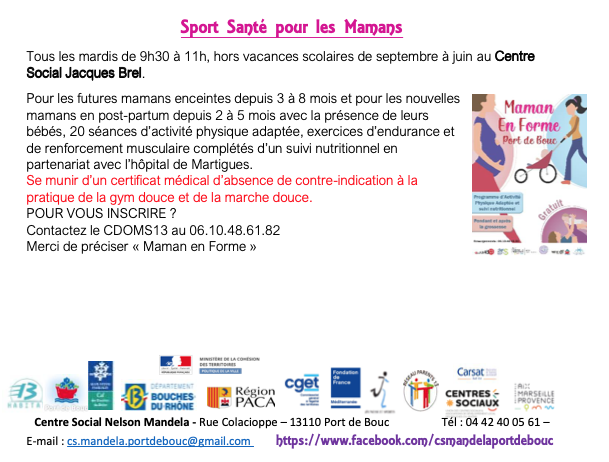 Sport Santé pour les mamans et futures mamans