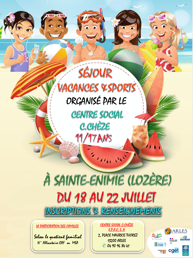 Séjour vacances & sports au centre social C.Chèze