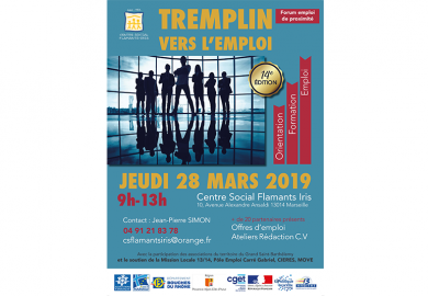 Le Centre Social Flamants Iris organise la 14ème édition du " Tremplin vers l'emploi" , le jeudi 28 mars