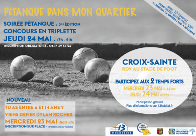 Rendez-vous à Martigues pour la tournée " Pétanque dans mon quartier" les 23 et 24 mai