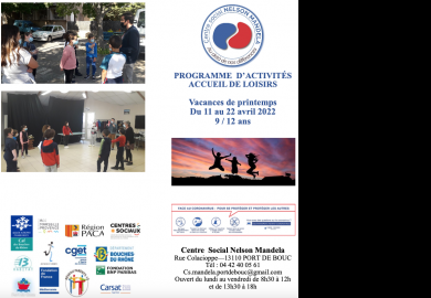 Le programme d’activités des vacances pour les 9-12 ans au centre social Nelson Mandela