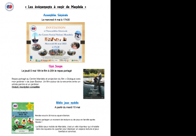 Programme de Mai Juin Centre Social Mandela