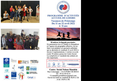 Le programme d’activités des vacances pour les 6-8 ans au centre social Nelson Mandela