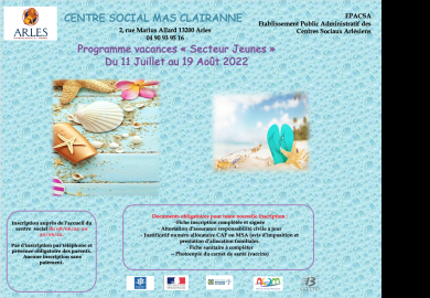 Programme vacances secteur Jeunes Mas Clairanne