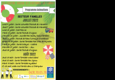 Programme animations centre social La Garde