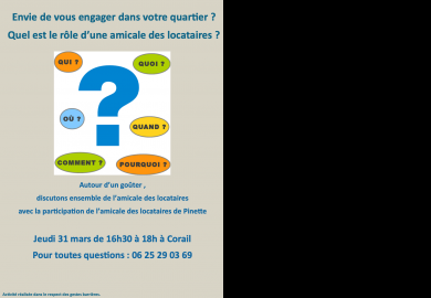 Goûter avec l'amicale des locataires à Rousset