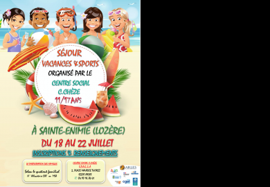 Séjour vacances & sports au centre social C.Chèze